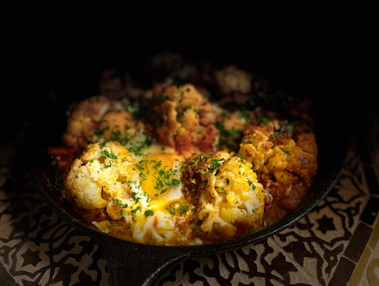 Cauliflower with Tomatoes, Eggs and | Harissa