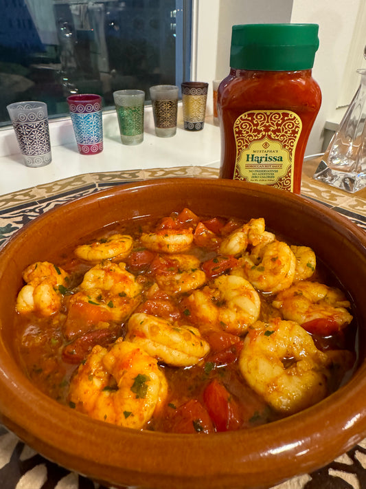 Shrimp with Cherry Tomatoes and Harissa