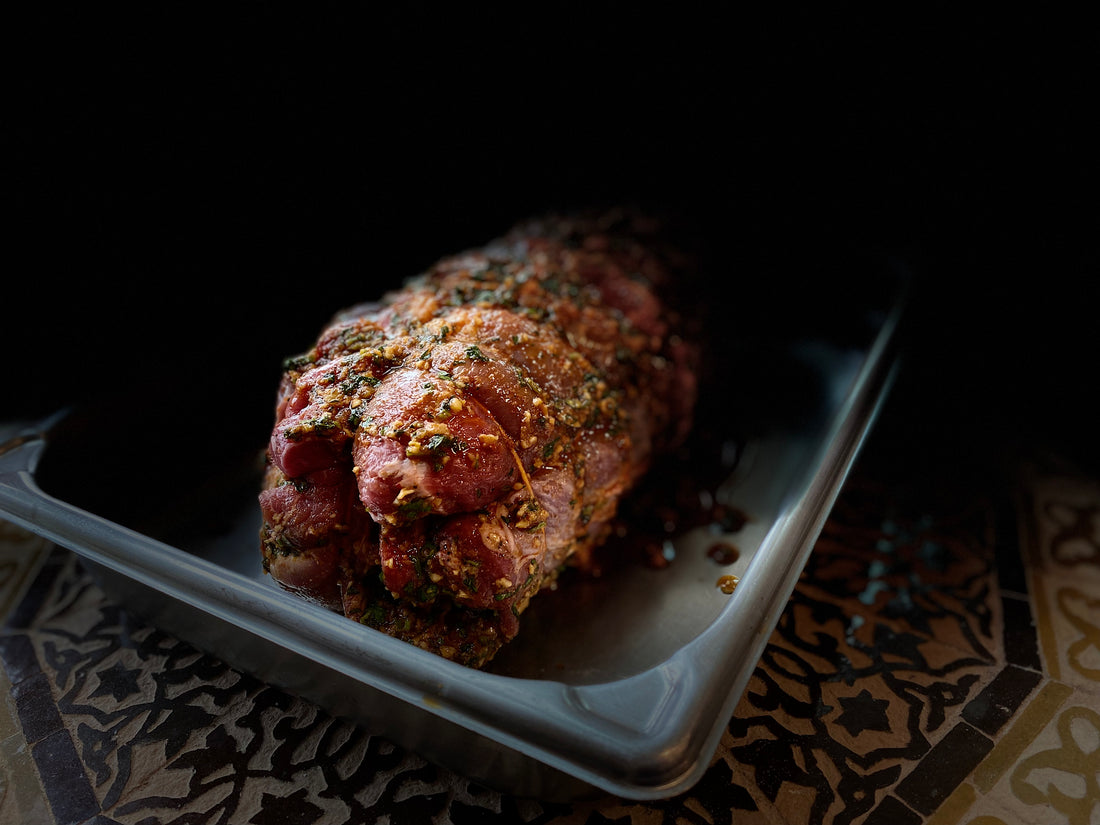 Leg of Lamb marinated in Chermoula and Mustaphas Harissa Hot Sauce