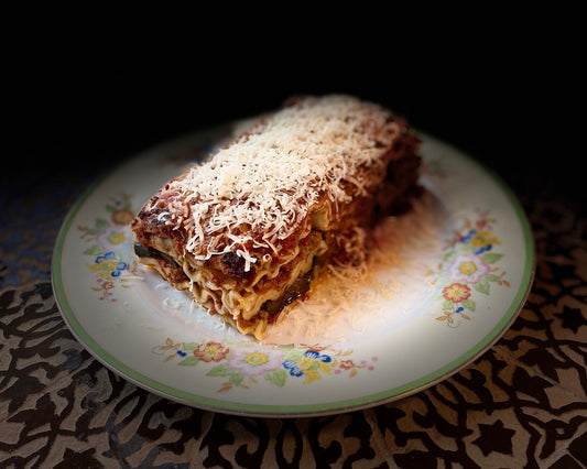 Lasagna with Hamburger, Eggplant | Harissa