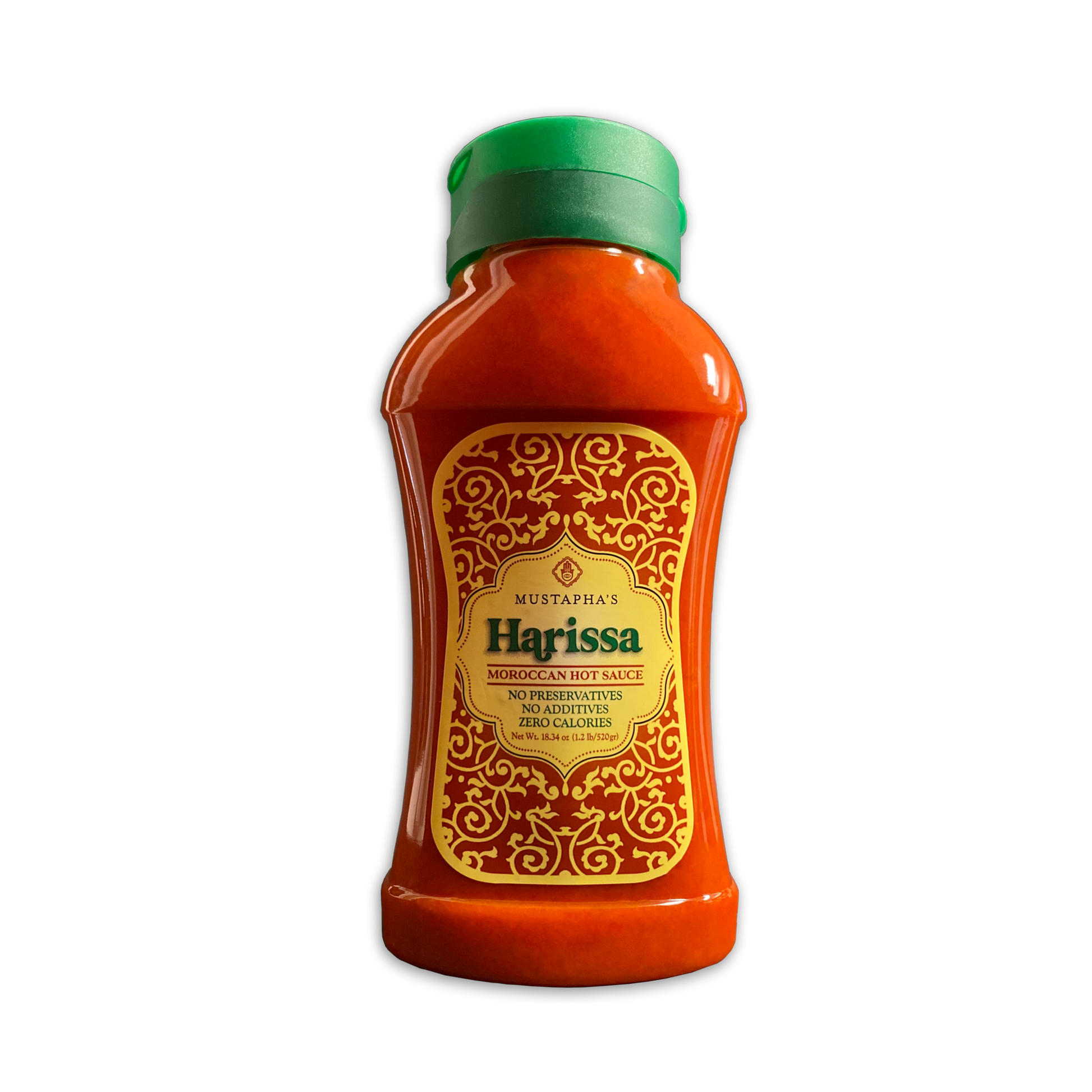 Photo of Mustapha’s Harissa Hot Sauce, packaged in a convenient 18.34 oz squeeze bottle, it’s easy to add just the right amount of heat to your favorite dishes. Let Mustapha’s Harissa Hot Sauce awaken your taste buds and transform your cooking into an extraordinary experience. Grab a bottle today and spice up your meals with a touch of North African flair!